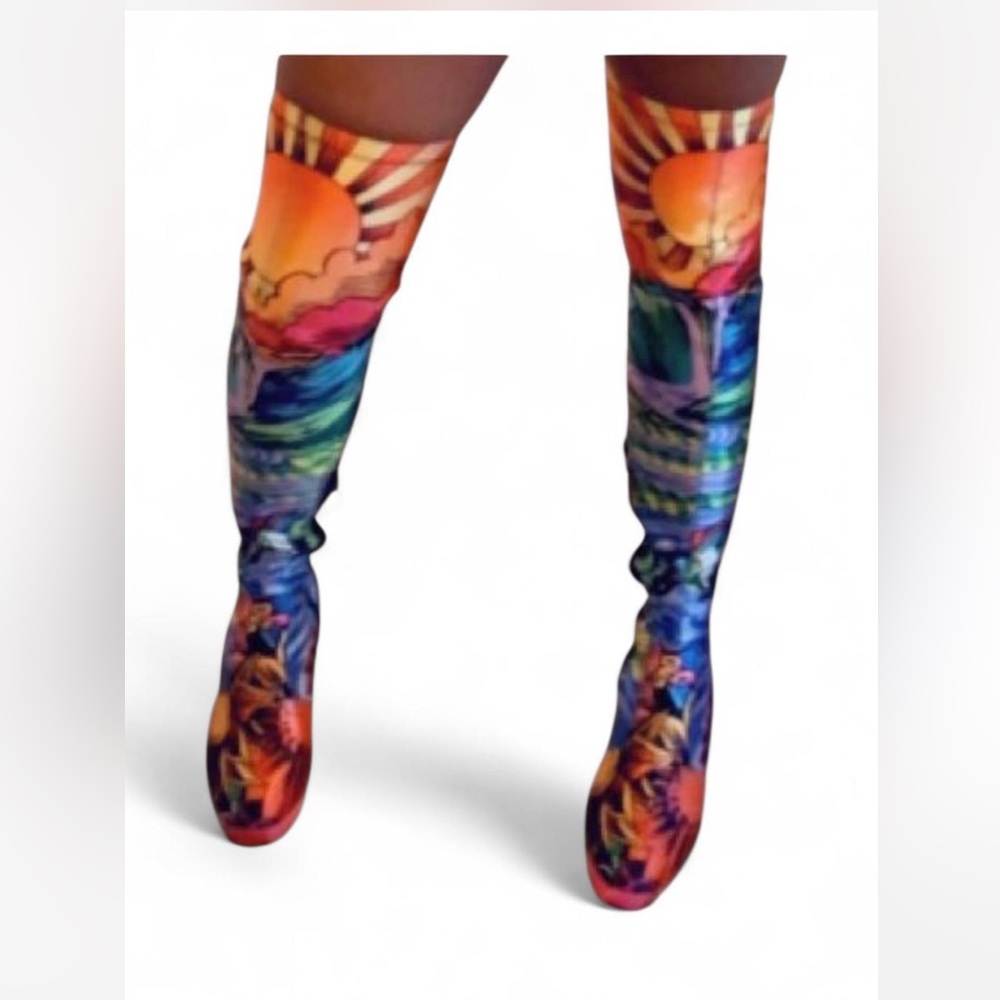 Dolls Kill Multicolor Over the Knee Boots